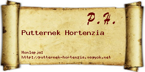 Putternek Hortenzia névjegykártya